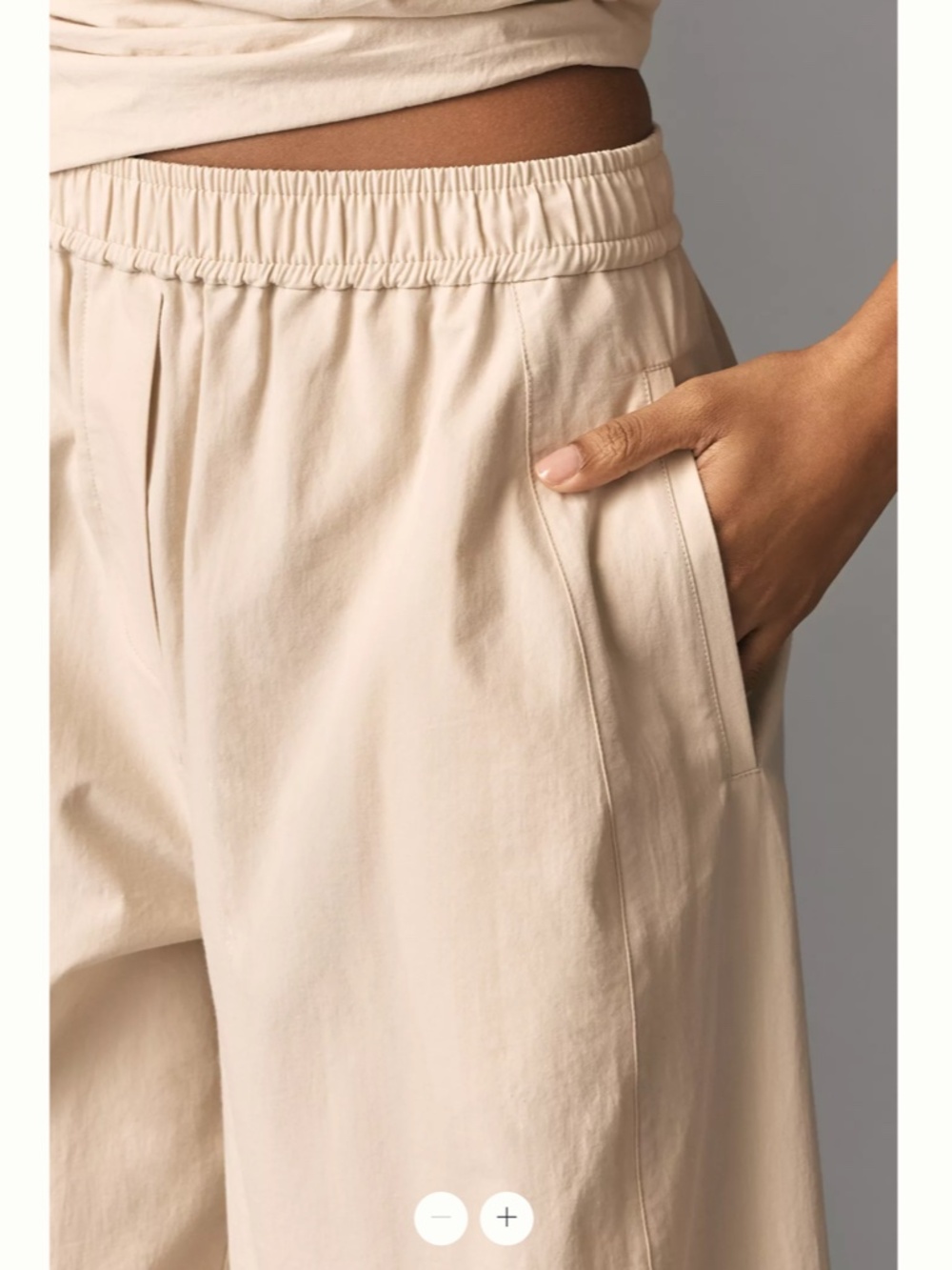 Anthropologie Maeve Sporty Poplin Pull-On Trousers - Picture 3 of 4